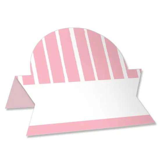 Big Dot of Happiness Pink Stripes - Simple Party Decorations Tent Buffet Card - Table Setting Name Place Cards - Set of 24 {1}