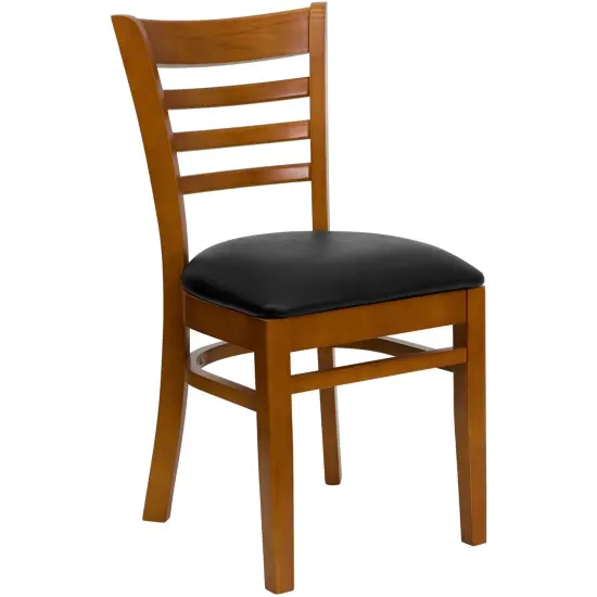 Emma and Oliver Ladder Back Wooden Restaurant Dining Chair NaturalSeat/Natural {6}