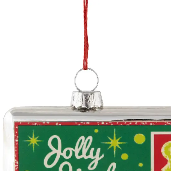 Northlight 4.5" Jolly Jingle Scratcher Glass Christmas Ornament Green {6}