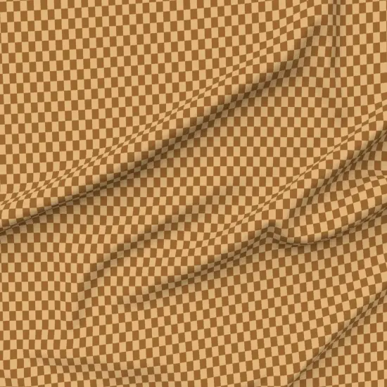 Various Fabrics by the Yard or Fat Quarter Vintage Brown Retro Warm 70S Checkered Chocolate Pop Art Checkerboard Checks Small Scale Custom Printed Fabric by Spoonflower {6}