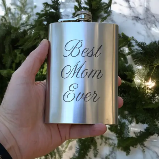 8oz Best Mom Ever Stainless Steel Flask {2}