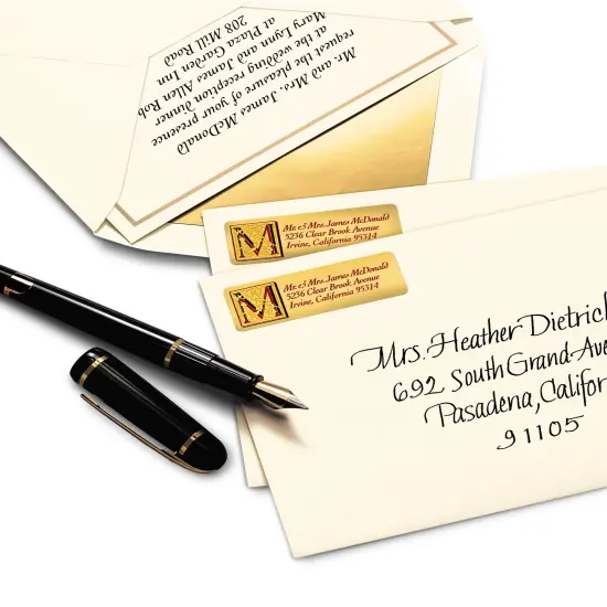 Avery Foil Mailing Labels, Gold, 3/4" x 2-1/4", 300 Labels (8987) {6}