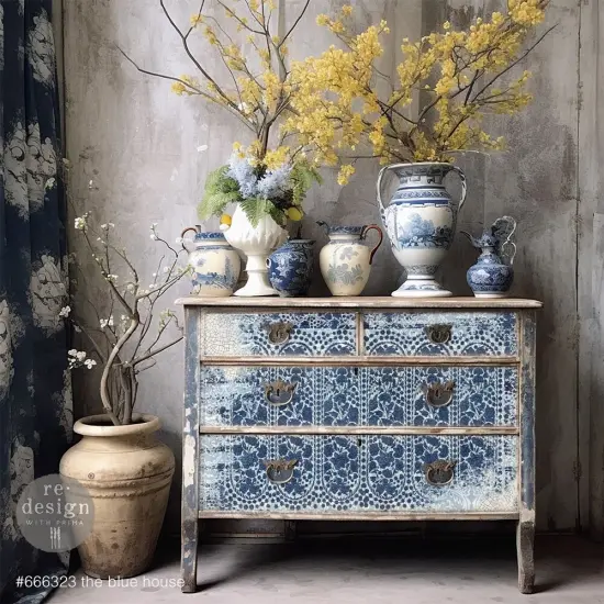 Prima Re-Design A1 Decoupage Fiber-The Blue House {2}