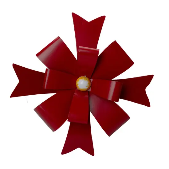 Northlight Metal Christmas Bow Wall Decoration - 19" - Red {1}