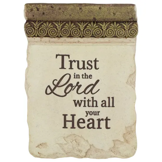 Roman Trust in the Lord with all Your Heart Plaque with Easel - 8" Beige {1}