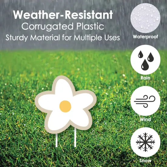 Big Dot of Happiness Tan Daisy Flowers - Lawn Decorations - Outdoor Floral Party Yard Decorations - 10 Piece {6}