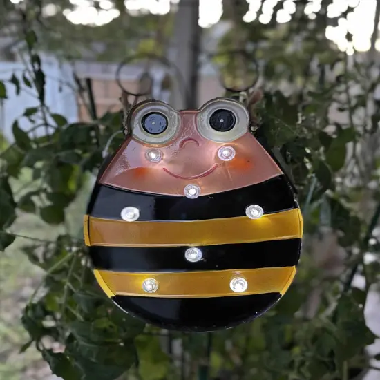 Metal Hanging LED Solar Garden Sculpture Decorative Light Yard Decor Art {4}