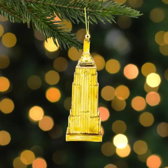 Northlight 5" Gold Skyscraper Building Glass Christmas Ornament {3}