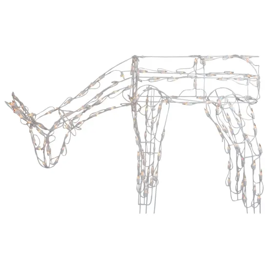 Northlight Lighted Feeding Reindeer Outdoor Christmas Decoration - 42" - White - Clear Lights {5}