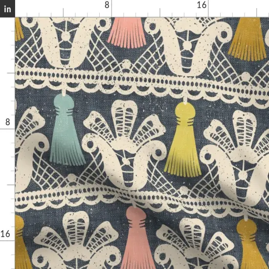 Various Fabrics by the Yard or Fat Quarter Pastel Tassels Lace Stripe Sewing Room Distressed Custom Printed Fabric by Spoonflower {2}