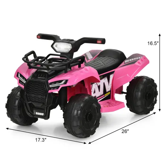 Multi-Functional 6V Kids Electric Ride On Car with LED Head Light and Charging Hole Pink {2}
