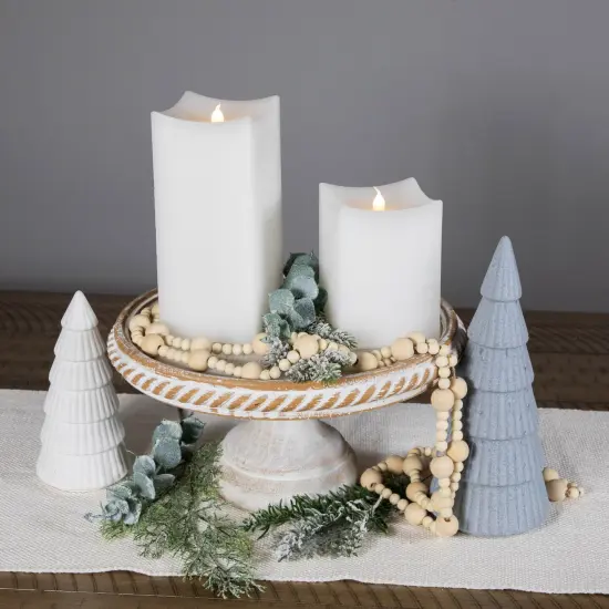 Northlight LED Flickering Flameless Wax Rectangular Candles - 8" - White - Set of 2 {3}