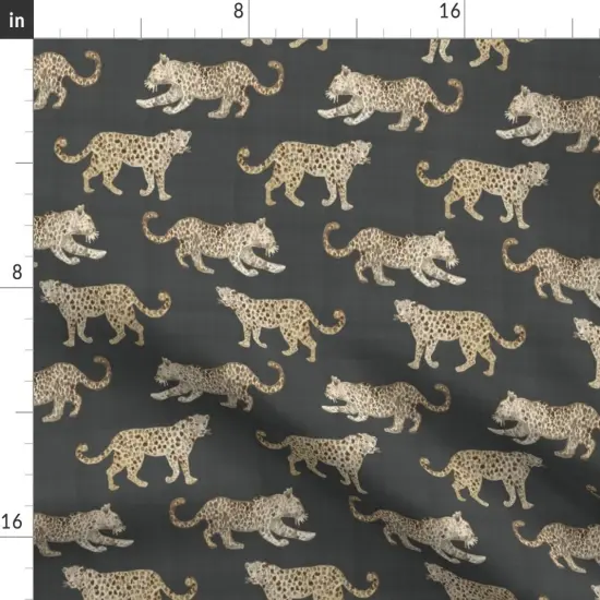 Various Fabrics by the Yard or Fat Quarter Watercolor Leopard Brown Black Whimsical Safari Chinoiserie Animal Print Custom Printed Fabric by Spoonflower {2}