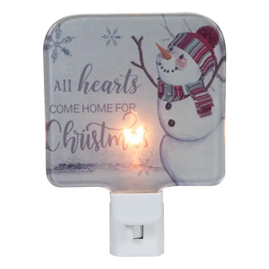 Northlight All Hearts Come Home for Christmas Glass Night Light - 4" Blue {1}