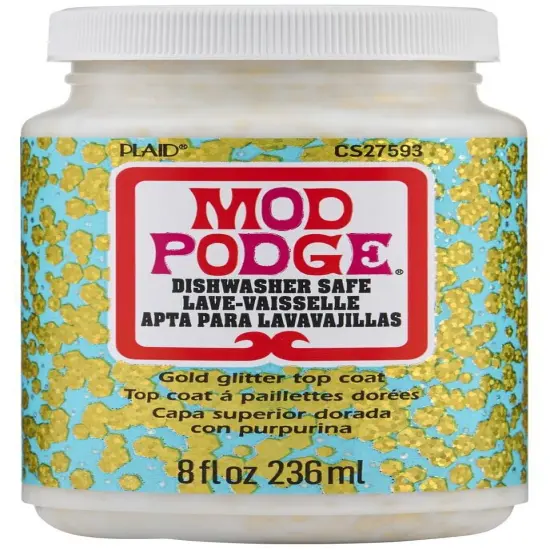 Plaid Mod Podge Dishwasher Safe Glitter Sealer-8oz Gold {1}