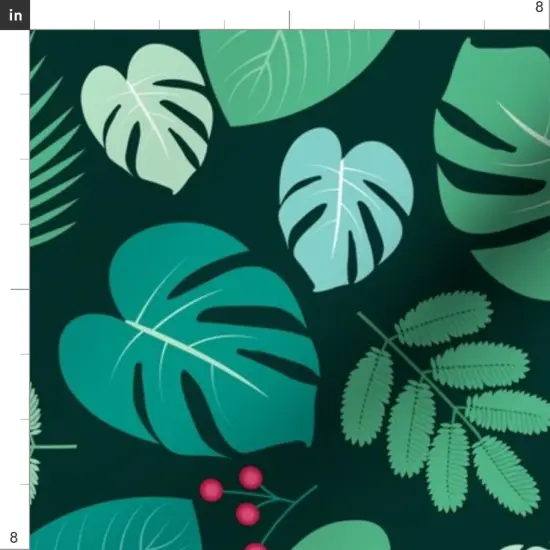 Various Fabrics by the Yard or Fat Quarter Green Leaves Floral Nature Garden Exotic Jungle Botanical Medium Scale Custom Printed Fabric by Spoonflower {4}
