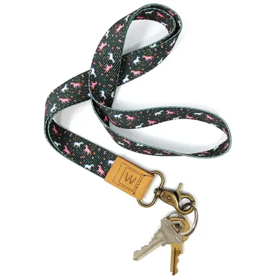 Wrapables Lanyard Keychain and ID Badge Holder Unicorns Black {4}