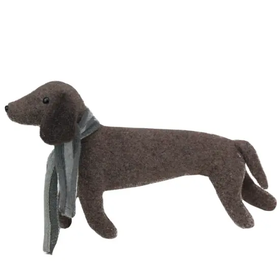 Northlight Plush Dachshund Dog with Scarf Christmas Figure - 7.5&rdquo; Brown {3}