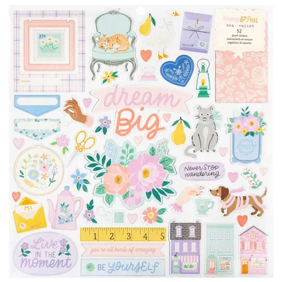 American Crafts Foam Stickers 12"X12" 120/Pkg-Poppy And Pear {1}