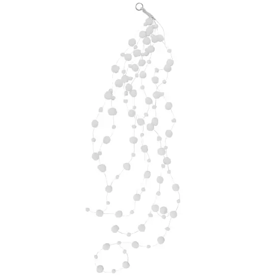 Northlight 4' White Plush Snowball Christmas Garland {1}