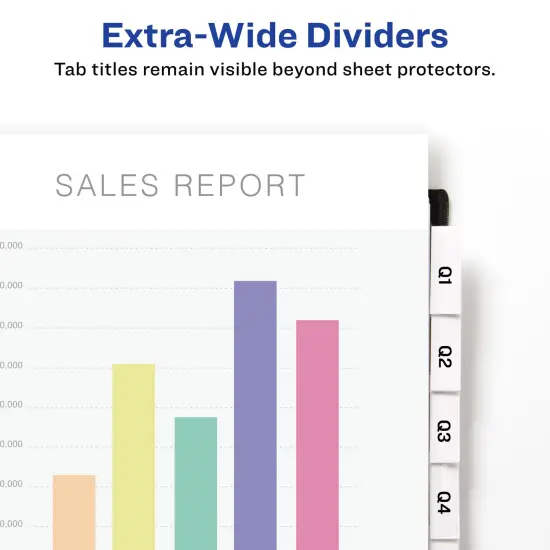 Avery Extra-Wide Big Tab Insertable Dividers for 3 Ring Binders, 8-Tab Sets, White Paper, Clear Tabs, Works With Sheet Protectors, 6 Sets (11254) {2}