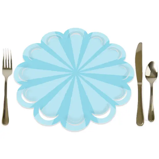 Big Dot of Happiness Blue Stripes - Simple Party Round Table Decorations - Paper Chargers - Place Setting For 12 {1}
