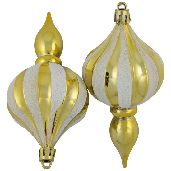 Northlight 8ct Gold Shatterproof Finial Christmas Ornaments, 4.75" {5}