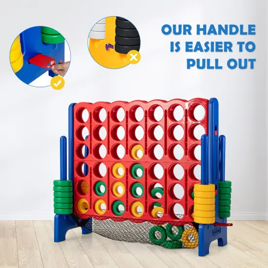 Costway 4-to-Score Giant Game Set 4-in-a-Row Connect Game W/Net Storage for Kids & Adult {6}