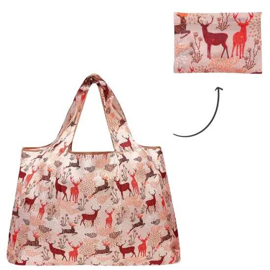Wrapables Large Foldable Tote Nylon Reusable Grocery Bag Deer {3}