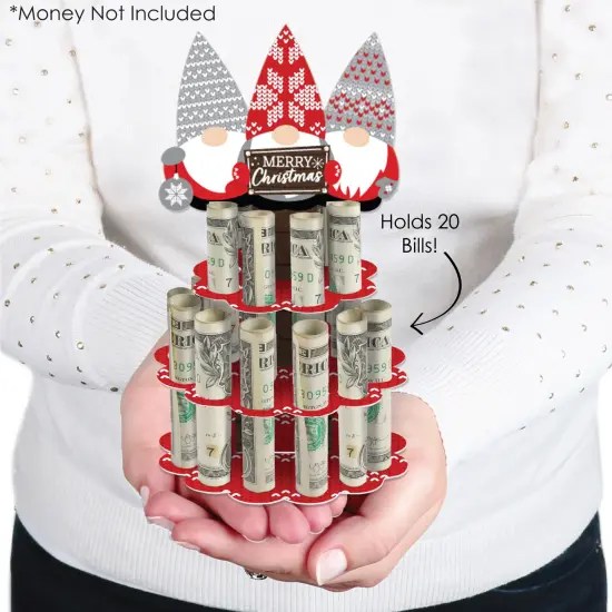 Big Dot of Happiness Christmas Gnomes - DIY Holiday Party Money Holder Gift - Cash Cake {4}
