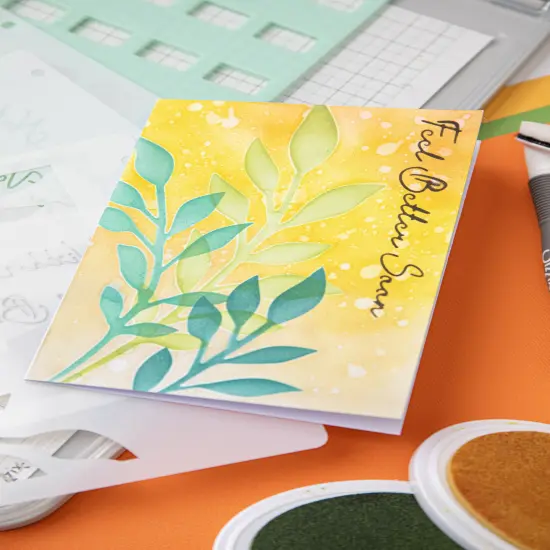 Sizzix A6 Layered Cosmopolitan Stencils By Stacey Park 4/Pkg-Frond {4}