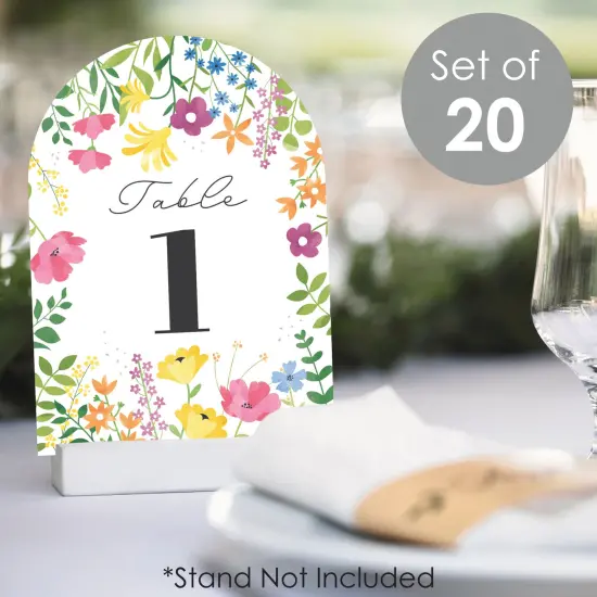 Big Dot of Happiness Wildflowers Bride - Boho Floral Bridal Shower and Wedding Party Double-Sided 5 x 7 inches Cards - Table Numbers - 1-20 {3}