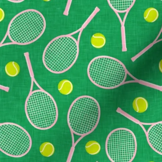 Various Fabrics by the Yard or Fat Quarter Tennis Ball Sports Preppy Racquet Tennis Racket Custom Printed Fabric by Spoonflower {7}