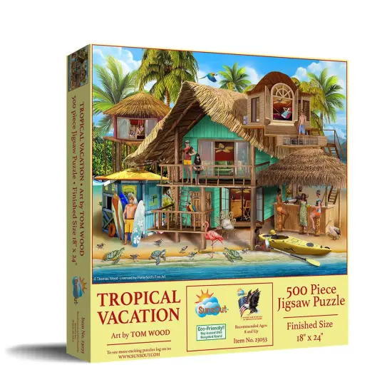 Sunsout Tropical Vacation 500 pc Jigsaw Puzzle 23053 {3}