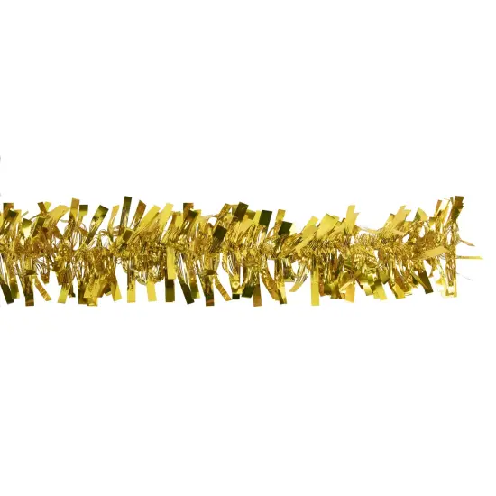 Northlight Boa Wide Cut Tinsel Commercial Christmas Garland - 50' x 3" - Gold - Unlit {4}