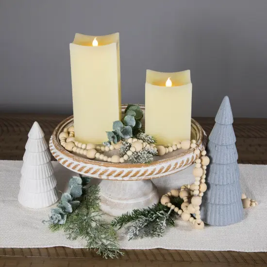 Northlight LED Flickering Flameless Wax Rectangular Candles - 8" - Cream - Set of 2 Ivory {3}