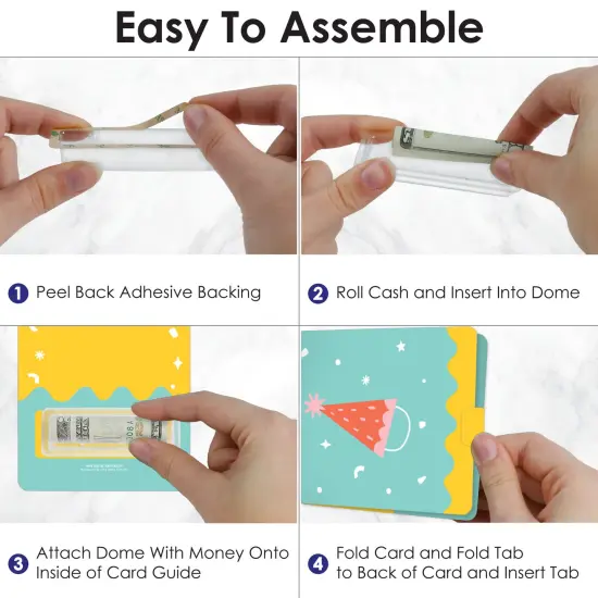Big Dot of Happiness Party Time - DIY Assorted Happy Birthday Party Cash Holder Gift - Funny Money Cards - Set of 6 {5}