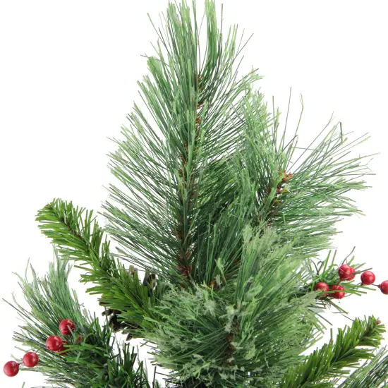 Northlight Mixed Cashmere Berry Pine Medium Artificial Christmas Tree - 24" - Unlit Green {6}