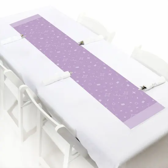 Big Dot of Happiness Purple Confetti Stars - Petite Simple Party Paper Table Runner - 12 x 60 inches {1}