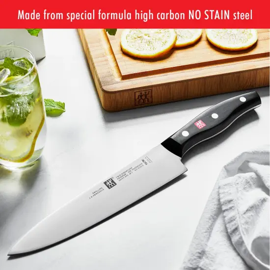 ZWILLING TWIN Signature 8-inch German Chef Knife, Kitchen Knife, Stainless Steel Knife, Black {4}