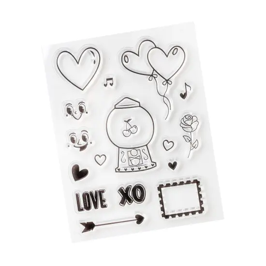 American Crafts Cutie Pie Mini Stamp Set-16/Pkg {4}