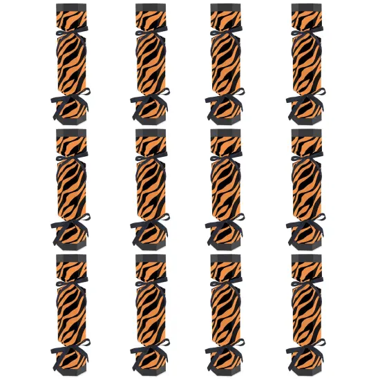 Big Dot of Happiness Tiger Print - No Snap Jungle Party Table Favors - DIY Cracker Boxes - Set of 12 {6}