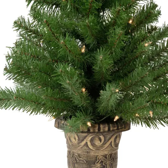 Northlight 5-Piece Pre-Lit Artificial Wolcott Spruce Christmas Entryway Set Green {6}