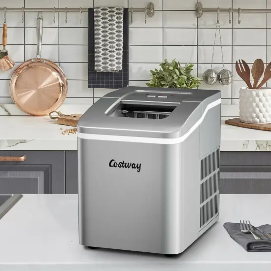 Costway Portable Ice Maker Machine Countertop 26Lbs/24H Self-cleaning w/ Scoop {10}