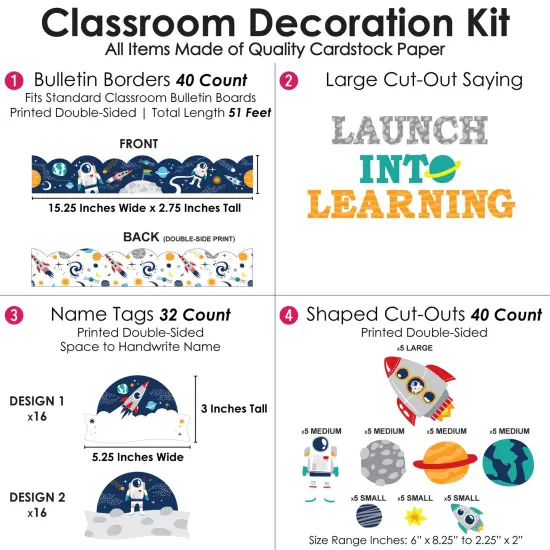 Big Dot of Happiness Outer Space Galaxy School Bulletin Board Set Classroom Decoration Kit {4}