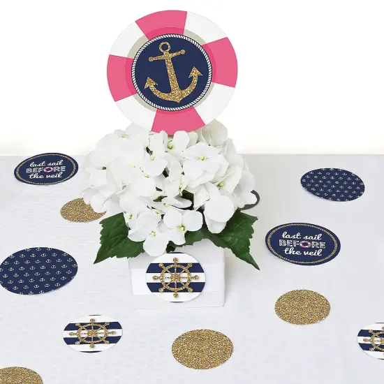 Big Dot of Happiness Last Sail Before the Veil - Nautical Bridal Shower Bachelorette Party Giant Circle Confetti - Party D&eacute;cor - Large Confetti 27 Ct {7}
