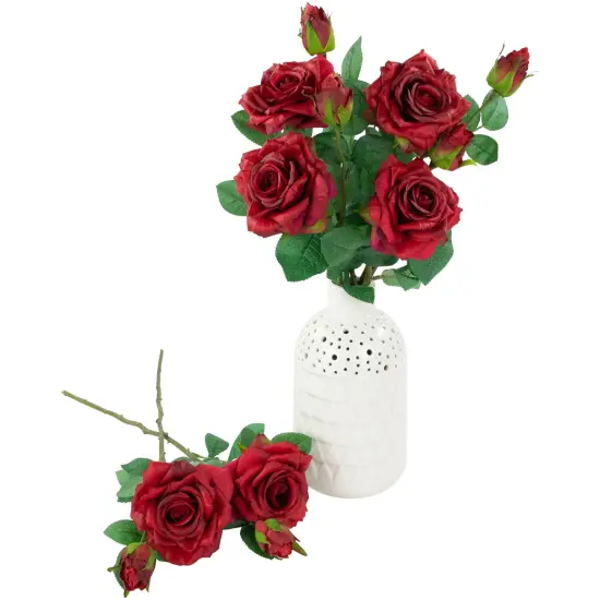 Northlight Real Touch&trade; Red Artificial Rose Stems, Set of 6 - 19" {4}