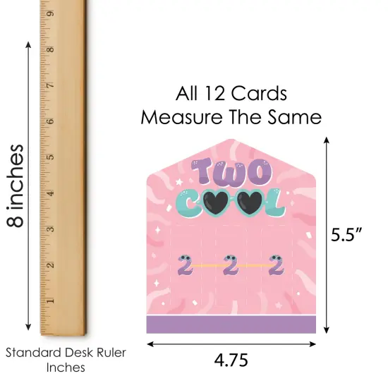 Big Dot of Happiness Two Cool - Girl - Pastel 2nd Birthday Party Game Pickle Cards - Pull Tabs 3-in-a-Row - Set of 12 {7}