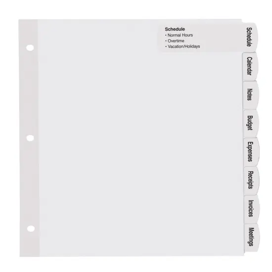 Avery Big Tab Printable Large White Label Dividers with Easy Peel, 8 Tabs, 4 Sets (14439) {3}
