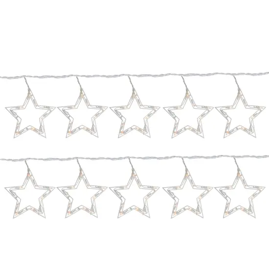 Northlight Twinkling Star Christmas Lights - Clear - 9' White Wire - 10ct {1}